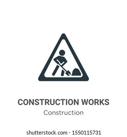 Construction works vector icon on white background. Flat vector construction works icon symbol sign from modern construction collection for mobile concept and web apps design.