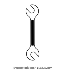 Construction wrench tool in black and white