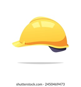 Construction yellow safety helmet isolated on white background.