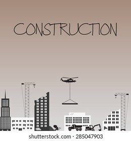 construction zone industrial design with buildings eps10