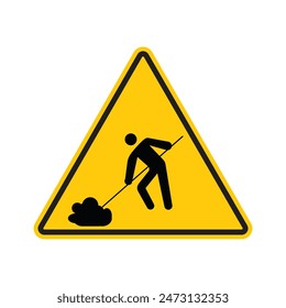 Construction zone safety warning due to ongoing work and potential hazards