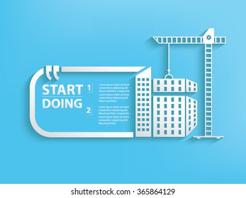 
Construction,building Design and text box,vector