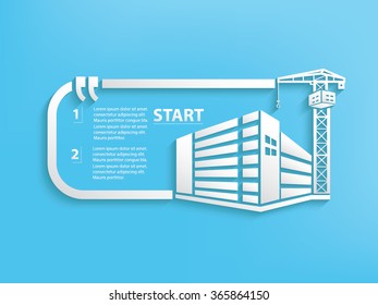 
Construction,building Design and text box,vector