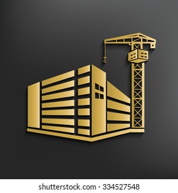 Construction,building on dark background,clean vector