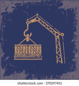 
Construction,crane design on old background,grunge vector