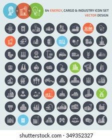 Construction,Factory,Energy and Industry icons set design,vector