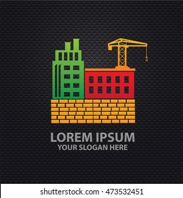 Constructionindustry Design On Dark Backgroundvector Stock Vector ...