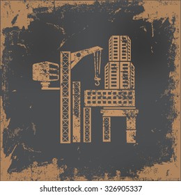 Construction,Industry design on old paper background,vector