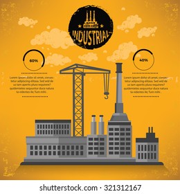 Construction,industry design on yellow background,grunge vector