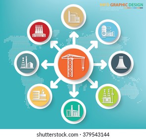 Construction,Industry and factory concept info graphics design,clean vector