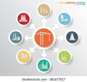 Construction,Industry and factory concept info graphics design,clean vector