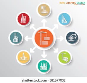 Construction,Industry and factory concept info graphics design,clean vector