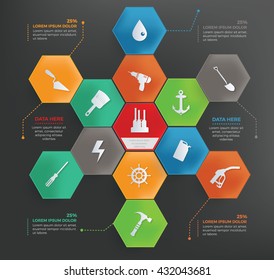Construction,industry info graphic design,vector