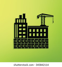 Construction,industry on green background,clean vector