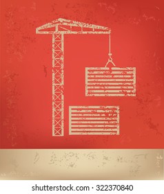Construction,industry on red background,poster grunge design
