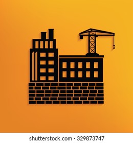 Construction,industry on yellow background,clean vector