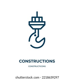 Constructions icon. Linear vector illustration from constructicons collection. Outline constructions icon vector. Thin line symbol for use on web and mobile apps, logo, print media.