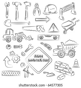 Constructions Signs and Tools Clip-art Set