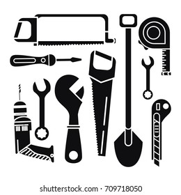 constructions tools icon set