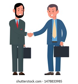 Constructive business confrontation for productive partnership. Businessmen shake hands isolated on white background. Business agreement and completed the deal with a handshake. Partnership Concept.
