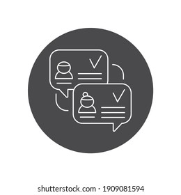 Konstruktives Feedback, schwarze Glyphe Symbol. Weiche Fähigkeiten. Piktogramm für Web, mobile App, Promo.
