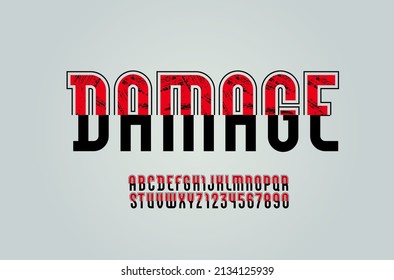Constructive font, modern alphabet, trendy letters and numbers made of parts and outlines, vector illustration 10EPS