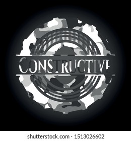 Constructive on grey camouflage texture