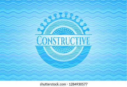 Constructive water representation badge.