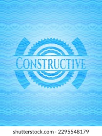 Constructive water wave badge. Vector Illustration. Detailed. 