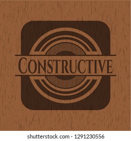 Constructive wood icon or emblem