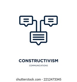 constructivism icon from communications collection. Thin linear constructivism, geometric, composition outline icon isolated on white background. Line vector constructivism sign, symbol for web and 