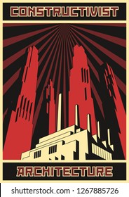 Constructivist Architecture Retro Propaganda Poster Style