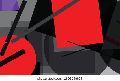 Constructivist Avant Garde Geometric Abstract Pattern