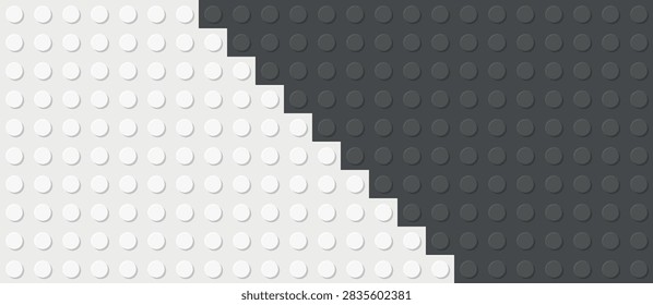 Constructor Backdrop. Toy studded baseplate, seamless pattern background. Template with Different Shapes.