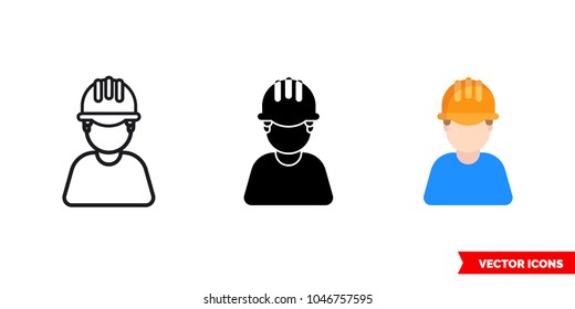 Constructor builder icon of 3 types: color, black and white, outline. Isolated vector sign symbol.