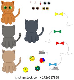 Constructor. Cat. Child development. It's fun time.Create a Cat. 