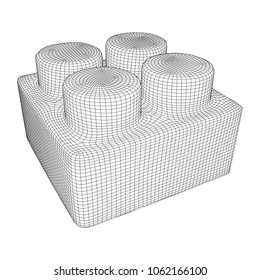 Constructor element wireframe low poly mesh vector illustration.