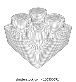 Constructor element wireframe low poly mesh vector illustration.
