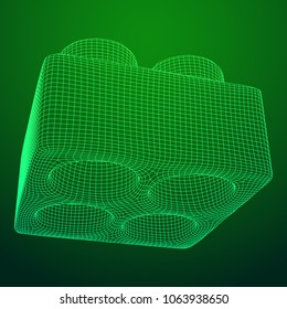 Constructor element wireframe low poly mesh vector illustration.