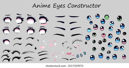 Constructor of elements to create anime eye illustrations.