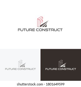 Constructor F Letter Logo Design Vector