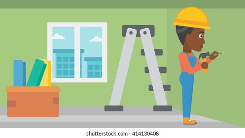 Constructor hammering nail.