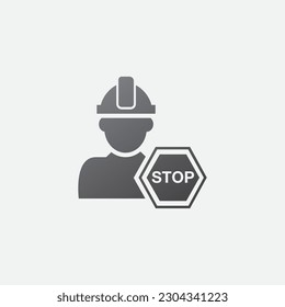 Constructor Hexagonal Stop Icon Symbol Illustration Vector