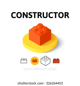 Constructor Icon, Vector Symbol In Flat, Outline And Isometric Style