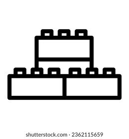 Constructor line icon, Kids toys concept, Building kit sign on white background, Plastic building blocks icon in outline style for mobile concept and web design. Vector graphics