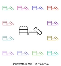 Constructor line multi color style icon. Simple thin line, outline vector of toys icons for ui and ux, website or mobile application