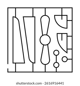 constructor model toy line icon vector. constructor model toy sign. isolated contour symbol black illustration
