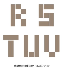 Constructor R S T U V letters. Building concept