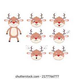 Constructor set. Christmas deer. On a white background .