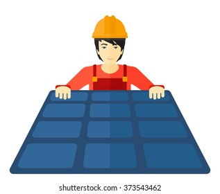 Constructor with solar panel.